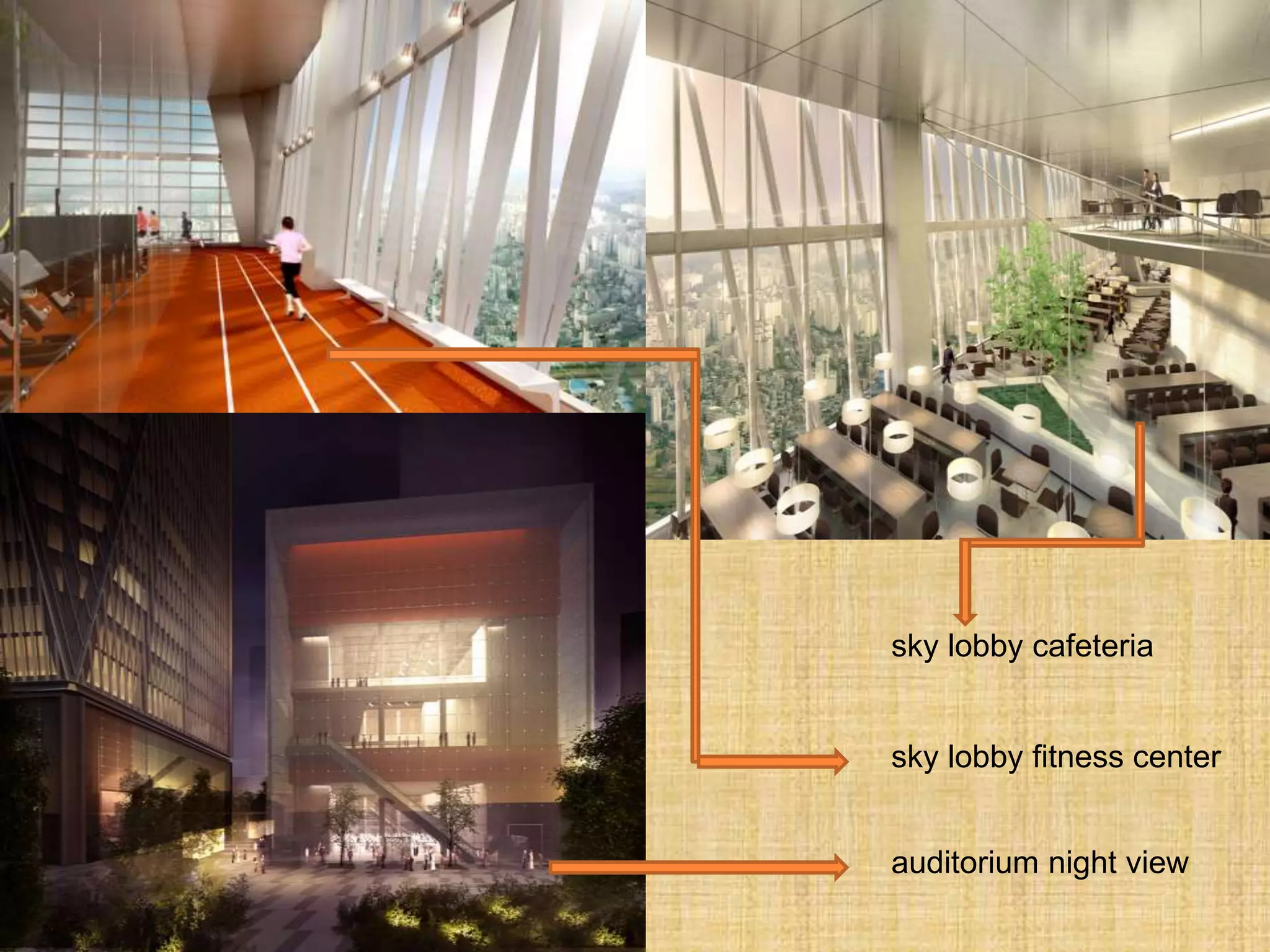 auditorium night view
sky lobby cafeteria
sky lobby fitness center
 