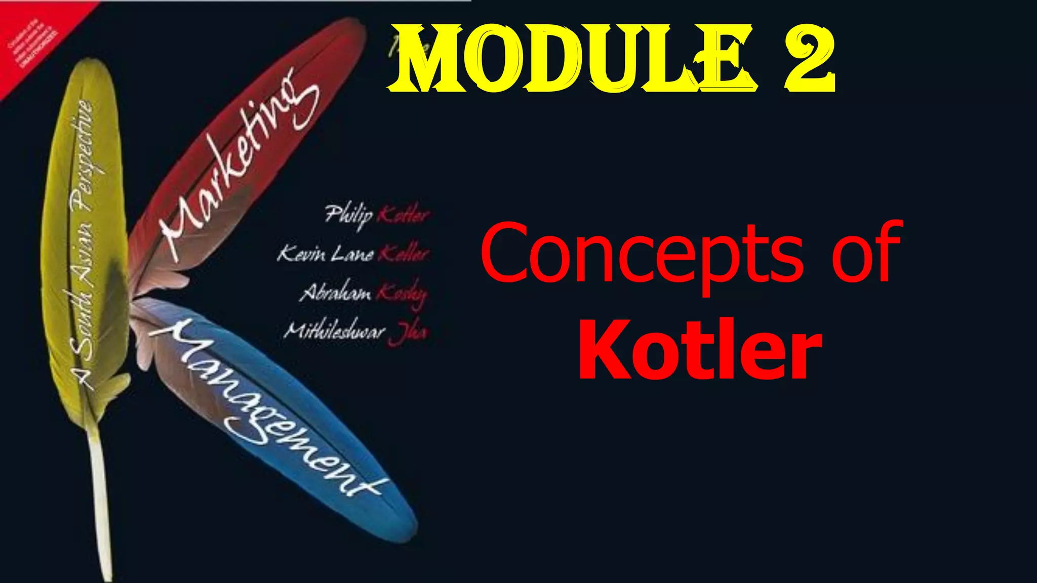 Module 2
Concepts of
Kotler
 