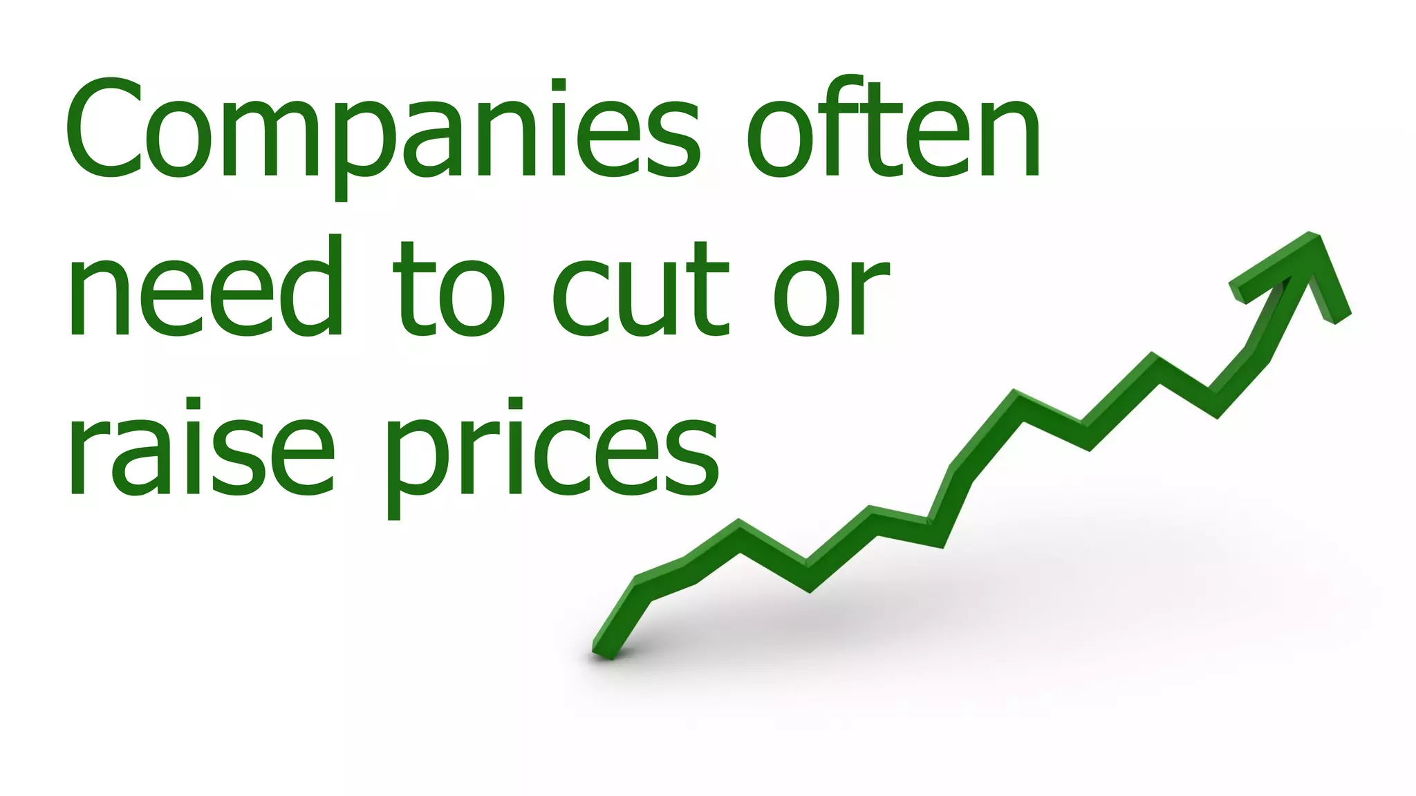 Companies often
need to cut or
raise prices
 