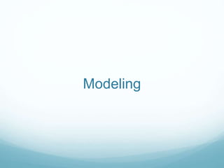Modeling
 