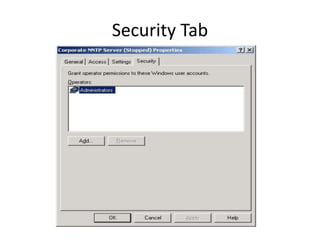 Security Tab
 
