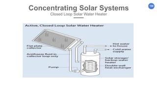 108
Concentrating Solar Systems
Closed Loop Solar Water Heater
 