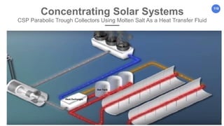 118
Concentrating Solar Systems
CSP Parabolic Trough Collectors Using Molten Salt As a Heat Transfer Fluid
 