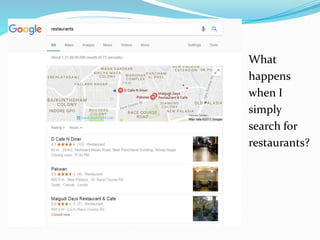 What
happens
when I
simply
search for
restaurants?
 