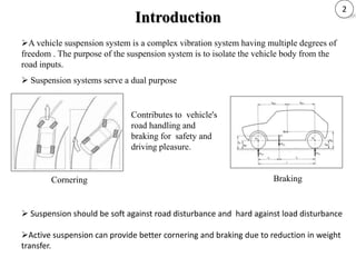 PNEUMATIC VEHICLE ACTIVE SUSPENSION SYSTEM USING PID CONTROLLER | PPTX