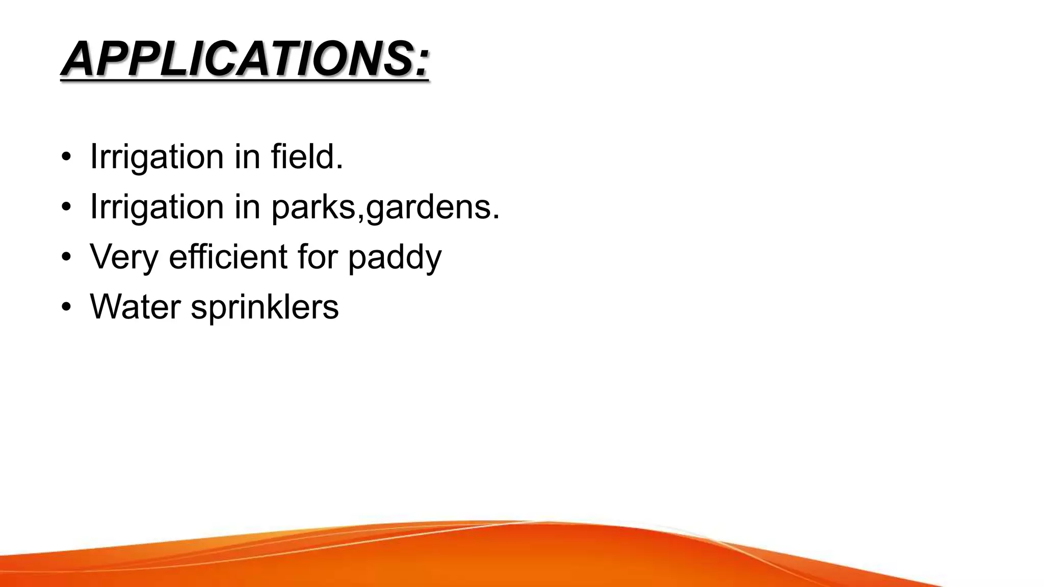 automatic irrigation system by sensing soil moisture content PPT