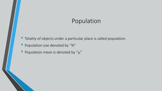 Population Meaning In Math introduction to statistics | PPTX
