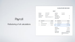 Payroll
Refactoring of all calculations
 