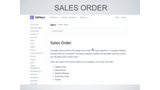 SALES ORDER
 