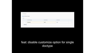 feat: disable customize option for single
doctype
 