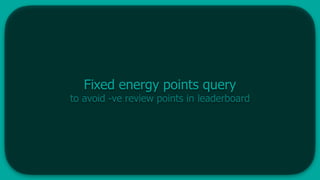Fixed energy points query
to avoid -ve review points in leaderboard
 