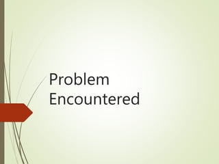 Problem
Encountered
 