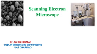 Scanning Electron
Microscope
by : MAHESH BIRADAR
Dept. of genetics and plant breeding
UAS DHARWAD
 
