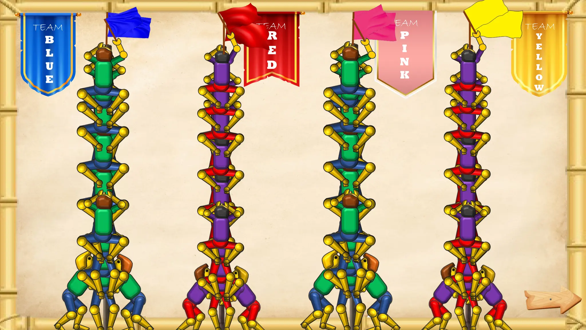 R
E
D
B
L
U
E
TEAM TEAM
P
I
N
K
TEAM
Y
E
L
L
O
W
TEAM
 