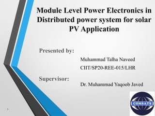 Module Level Power Electronics modular level power electronics in solar system | PPTX