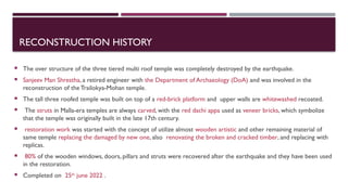 Post-Earthquake Reconstruction of Kasthamandap and Heritage Temples in ...