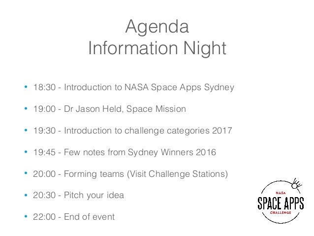 Nasa Space Apps Sydney Information Night