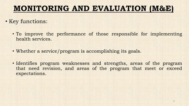 Monitoring and evaluation | PPTX