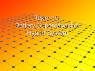 Team 10:
Battery Supercapacitor
Hybrid System
KELD LLC
 
