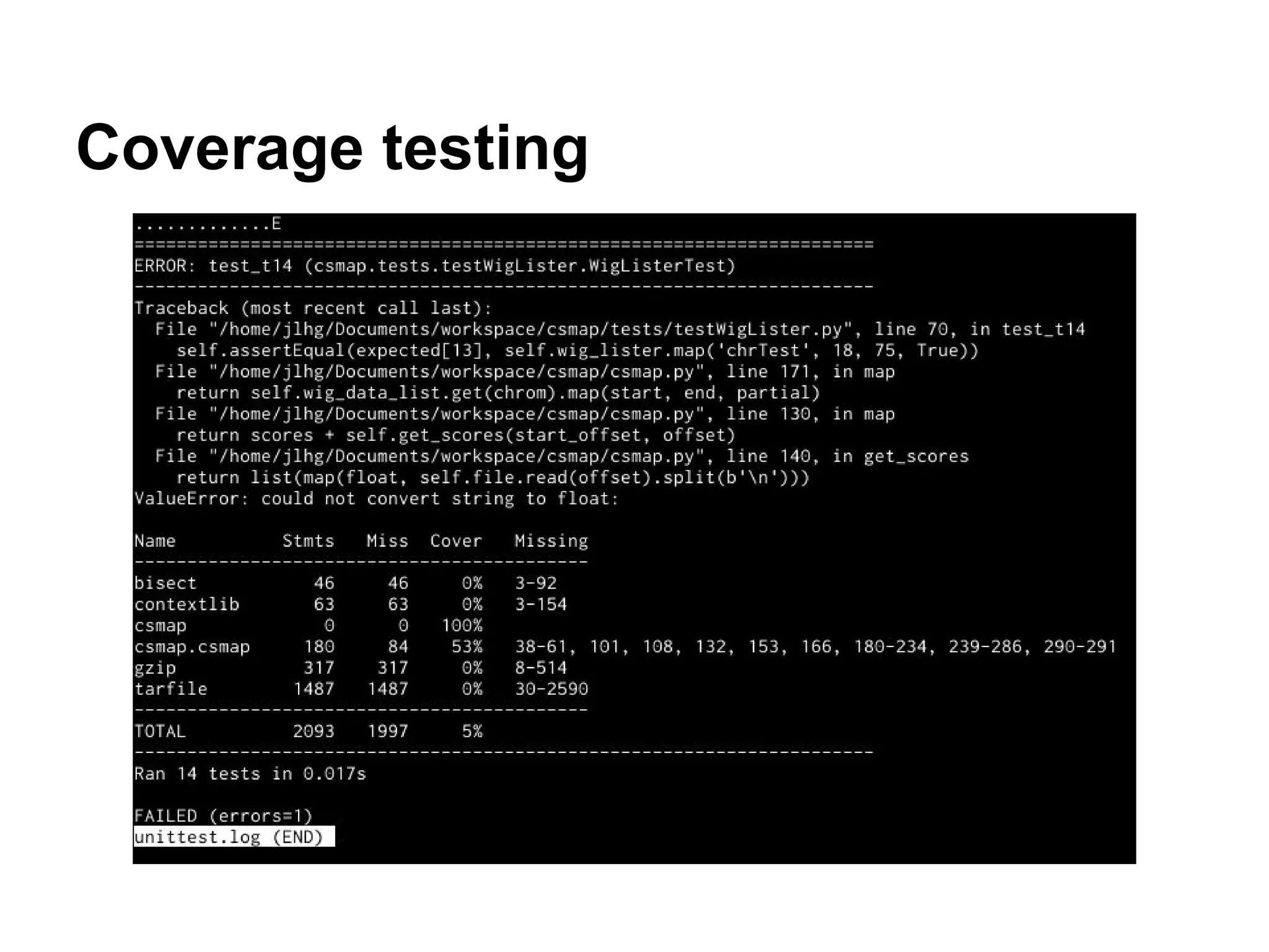 Coverage testing 