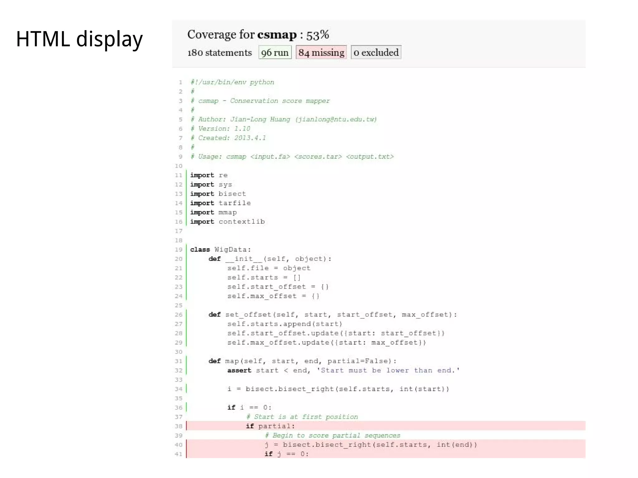 HTML display 