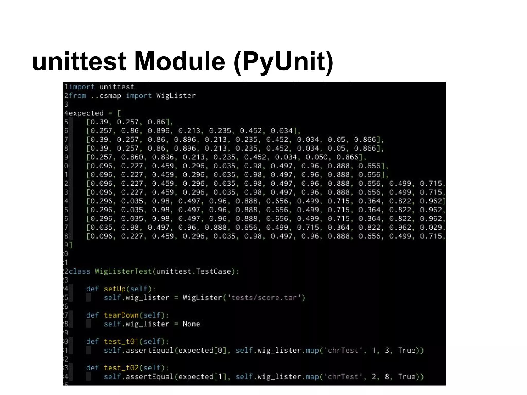 unittest Module (PyUnit) 