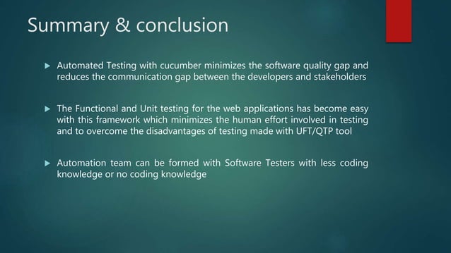 Automated Test Framework with Cucumber | PPTX