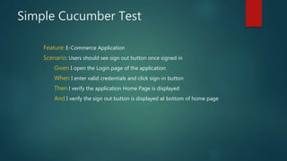 Automated Test Framework with Cucumber | PPTX