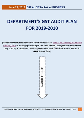 All about GST Department's Audit under section 65 of CGST Act | PDF
