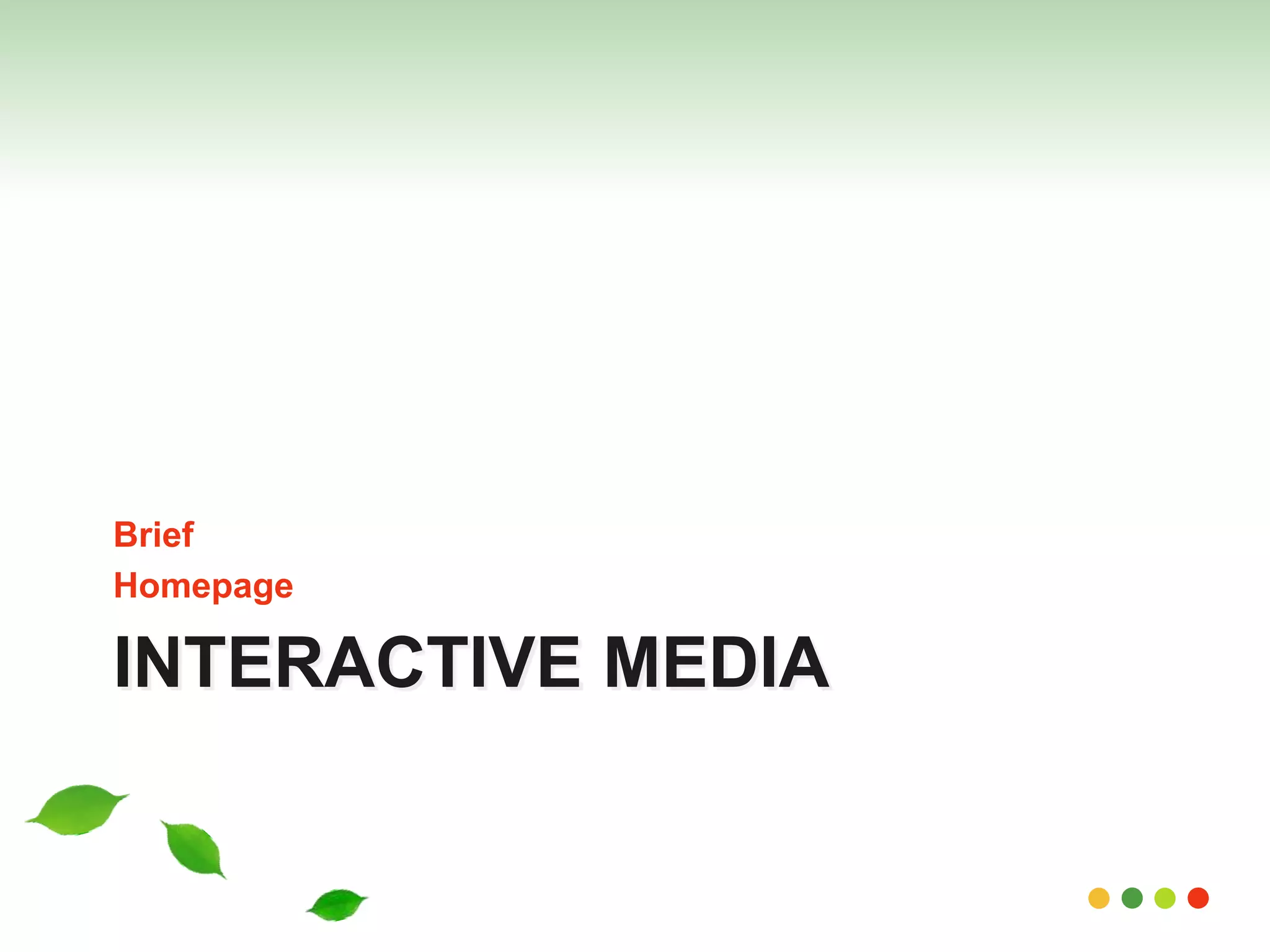 Brief 
Homepage 
INTERACTIVE MEDIA 
 