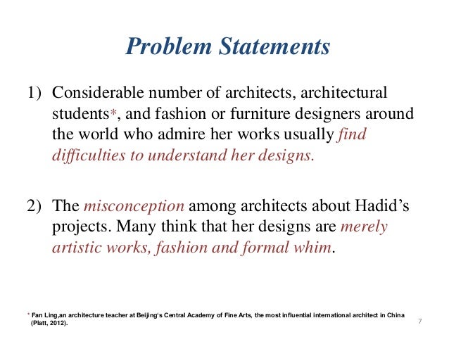 statement of the problem thesis example in architecture