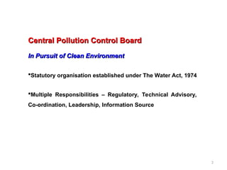 Central pollution control board, Environment. | PPT