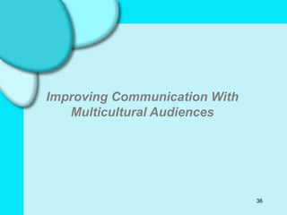 36
Improving Communication With
Multicultural Audiences
 