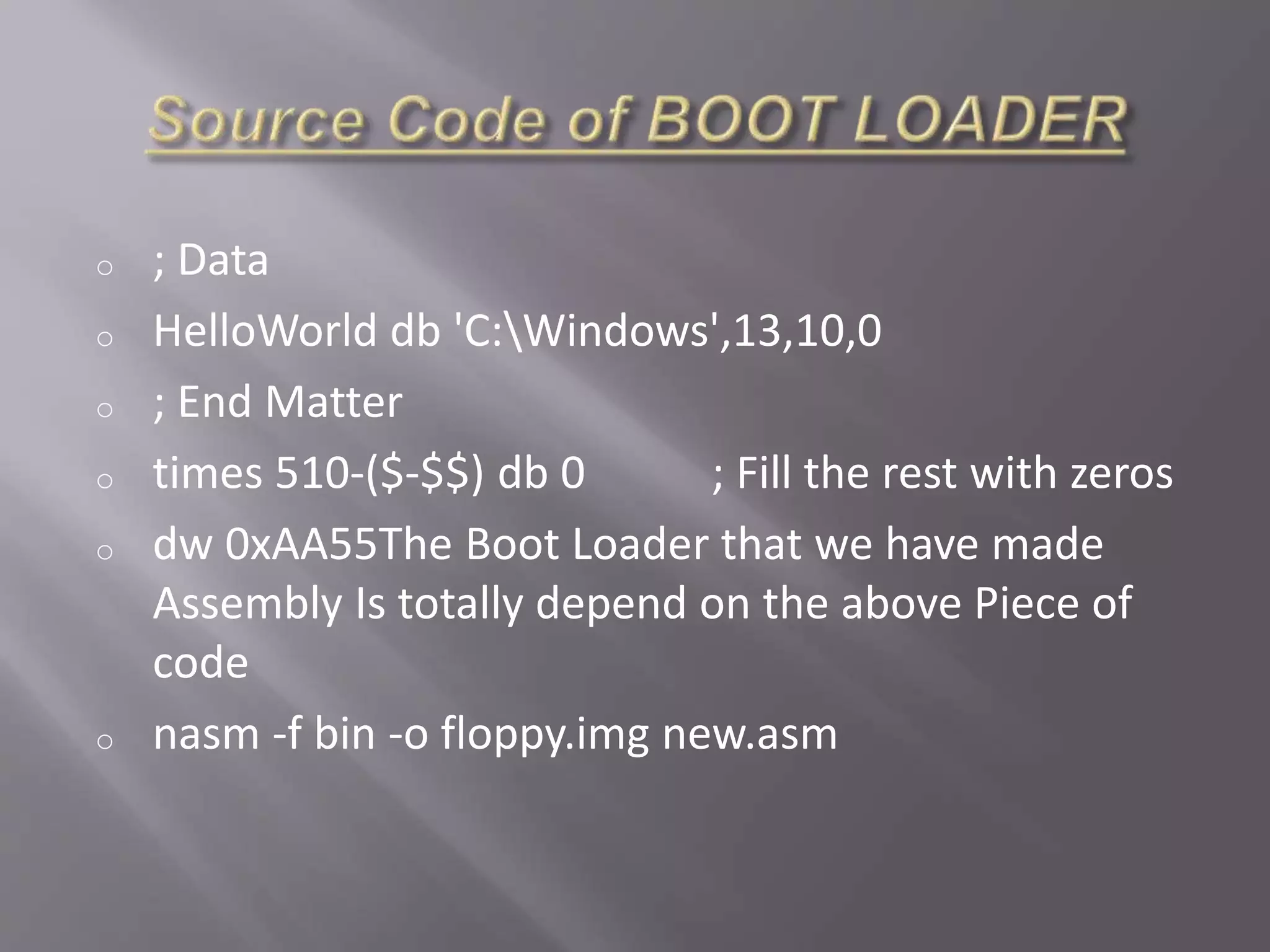 BOOTABLE OPERATING SYSTEM PPT | PPTX