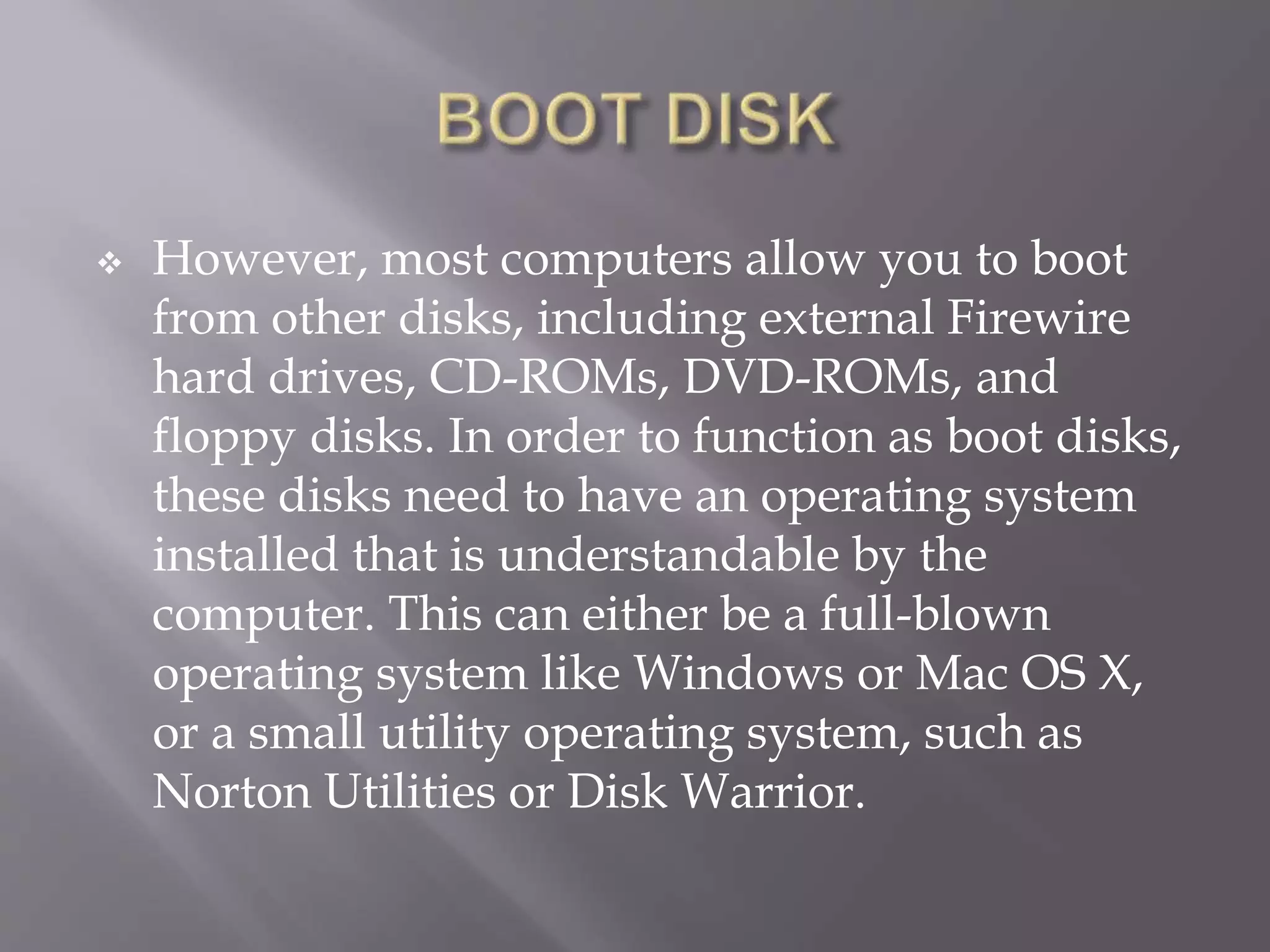 BOOTABLE OPERATING SYSTEM PPT | PPTX