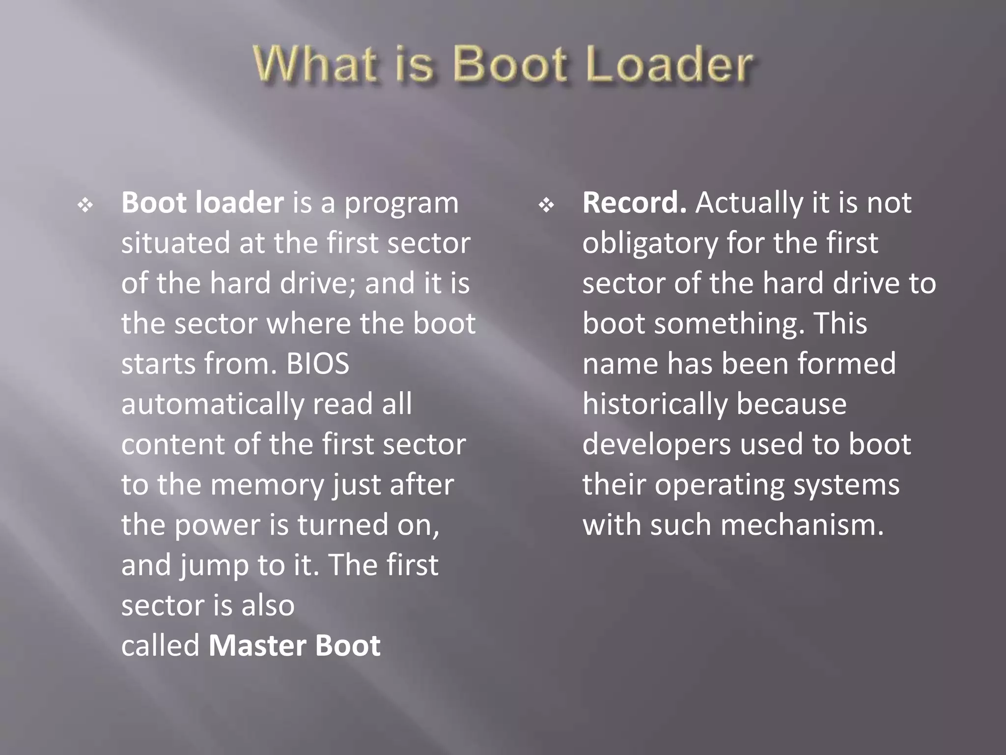 BOOTABLE OPERATING SYSTEM PPT | PPTX