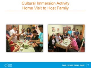 Cultural Immersion Activity
Home Visit to Host Family
19
 