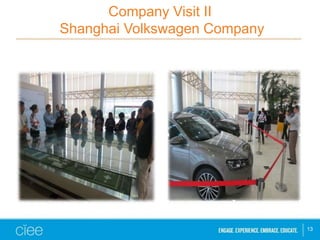 Company Visit II
Shanghai Volkswagen Company
13
 