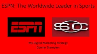 ESPN: The Worldwide Leader in Sports
My Digital Marketing Strategy
Conner Stempien
 