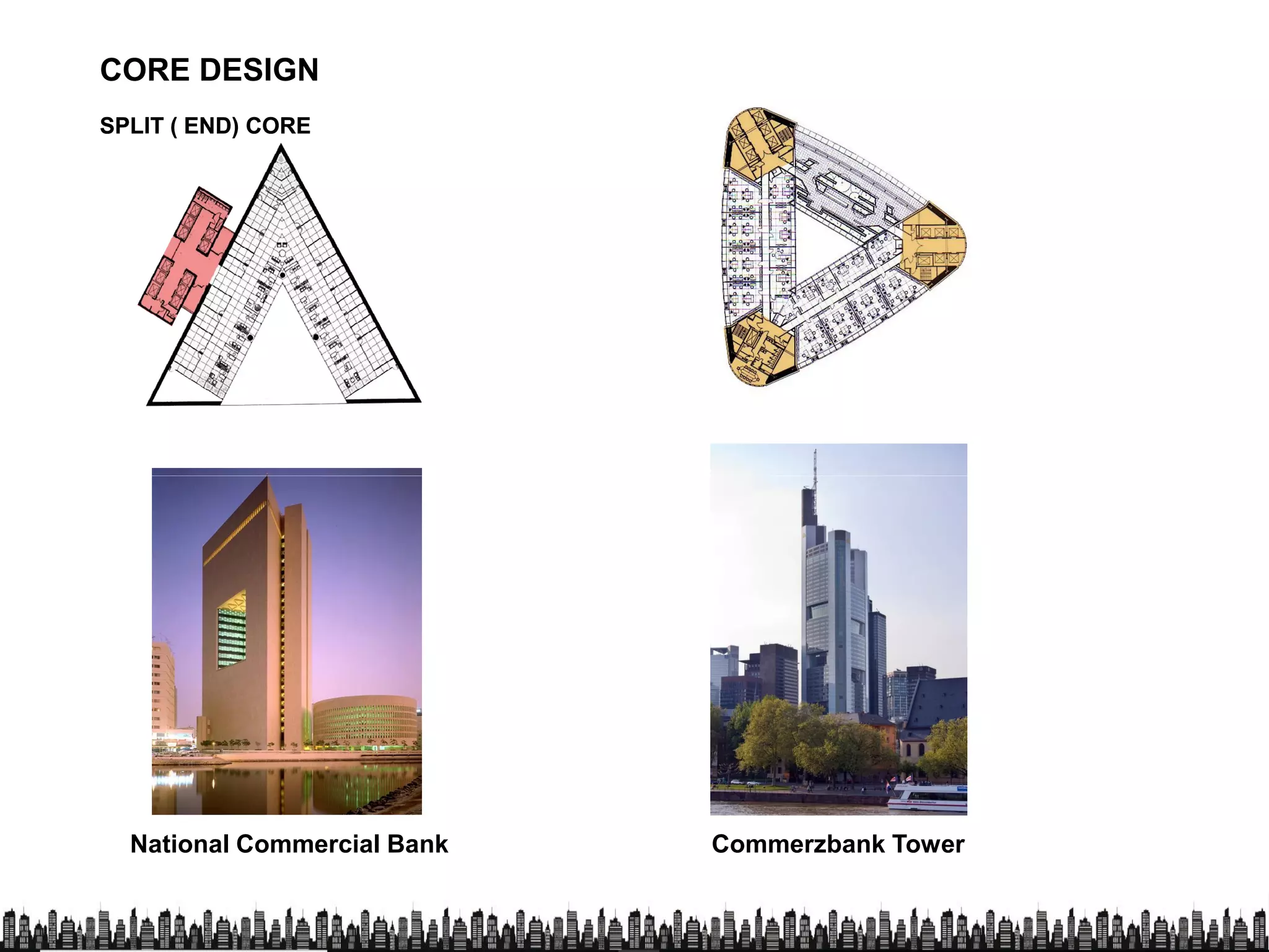 CORE DESIGN
SPLIT ( END) CORESPLIT ( END) CORE
National Commercial Bank Commerzbank Tower
 