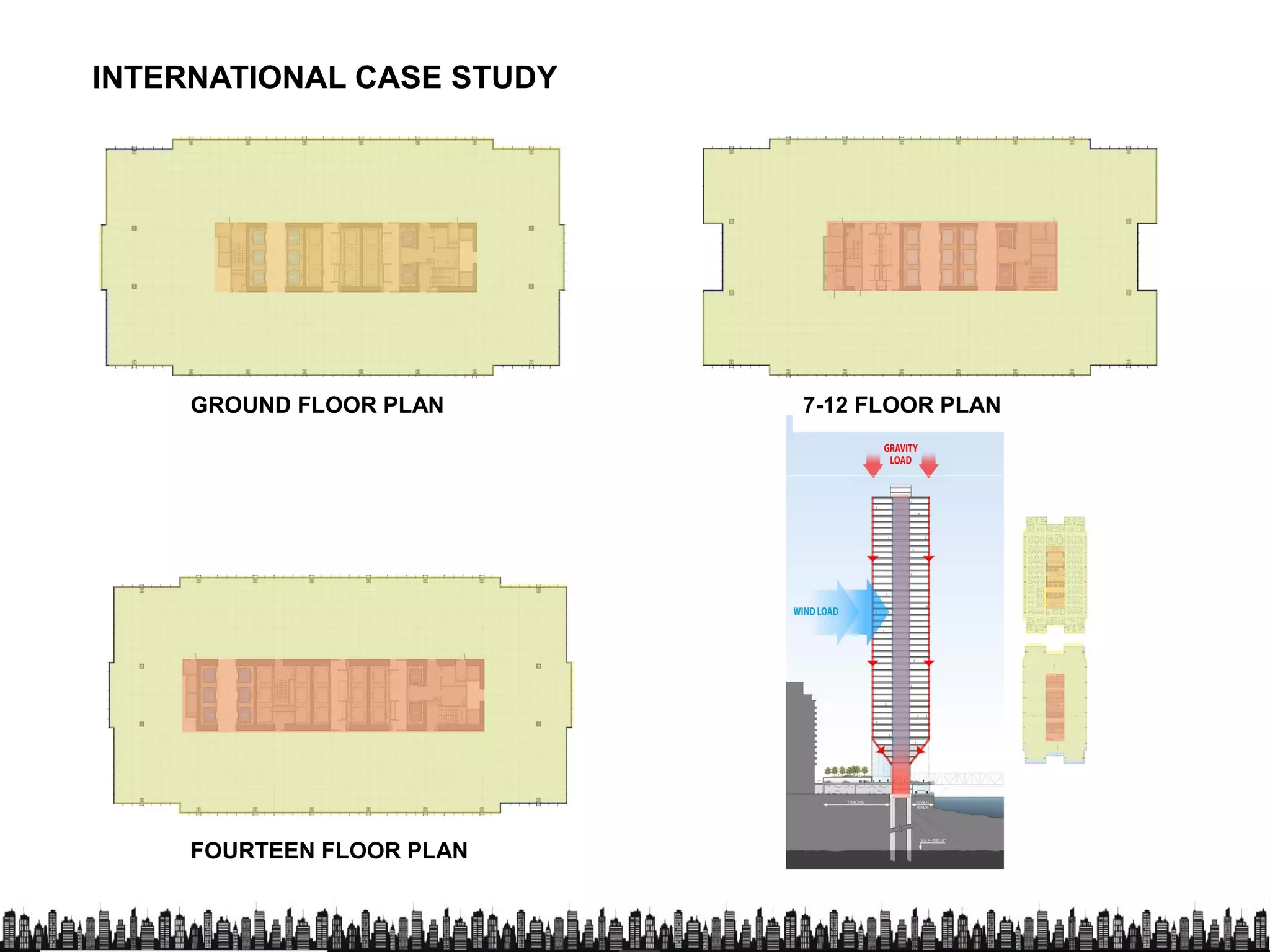 INTERNATIONAL CASE STUDY
GROUND FLOOR PLAN 7-12 FLOOR PLAN
FOURTEEN FLOOR PLAN
 