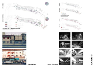ANALYSIS
LIGHT ANALYSISVERTICALITY
ONBRIDGEUNDERBRIDGE
BUILDING USE & GROUD FLOOR USE
OBSERVATION & ANALYSIS
Residential
Commercial
Institutions
Green Open Spaces
Construction Sites
Vacant Lots
ONBRIDGEUNDERBRIDGE
PEDESTRIAN CIRCULATION
OBSERVATION & ANALYSIS
Dense Pedestrian Traffic
Scattered Pedestrian Traffic
Bridge Pillars
ONBRIDGEUNDERBRIDGE
VEHICULAR CIRCULATION
OBSERVATION & ANALYSIS
Primary Vehicular Roads
Secondary Vehicular Roads
TO ASHRAFIEH
TO BAUCHRIEH
TO BOURJ HAMMOUD
 