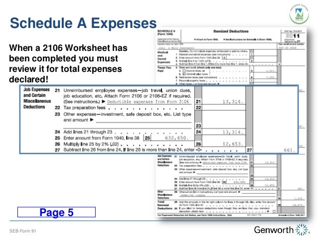 self employed borrower case study part i completing the form 91 wit form 2106