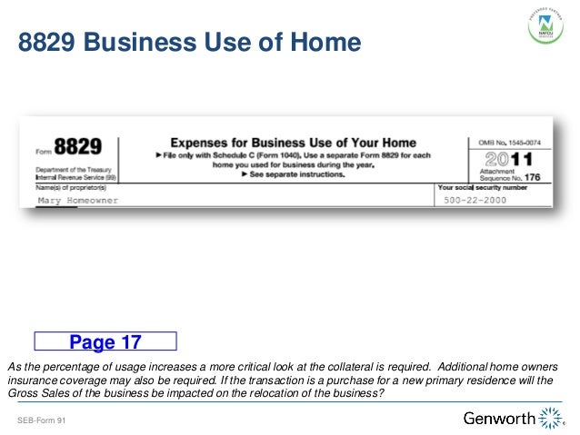 self employed borrower case study part i completing the form 91 wit 8829 form