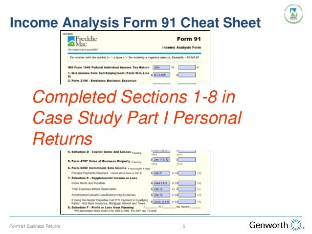 self employed borrower case study part ii completing the form 91 wi freddie form 91