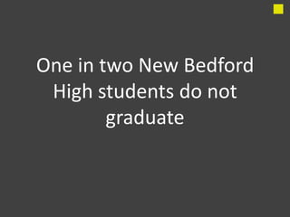 One in two New Bedford
 High students do not
        graduate
 
