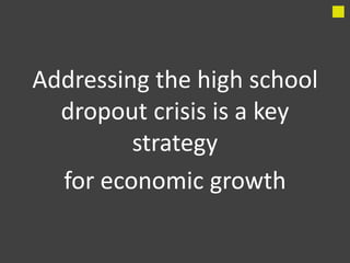 Addressing the high school
  dropout crisis is a key
         strategy
  for economic growth
 