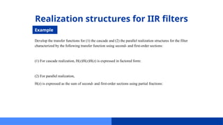 Iir Realization Academic presentation for University in EEE | PPTX