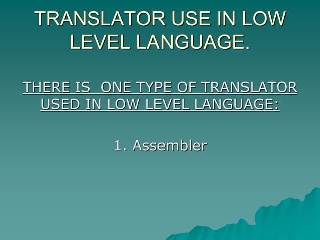 High level and Low level Language | PPT