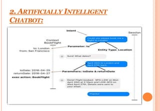 2. ARTIFICIALLY INTELLIGENT
CHATBOT:
 